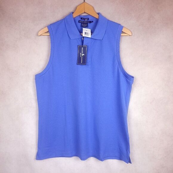 Ralph Lauren Golf Blue Sleevless Classic Fit Polo Shirt Size XL - Picture 1 of 4